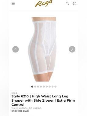 Sz 2x/34⭐️Rago White Extra Firm High Waist Long Leg Shaper. Worn Once